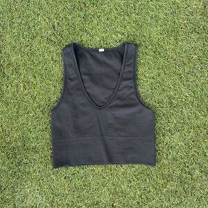 Athleta Aurora Seamless Cropped Rib Tank - Black